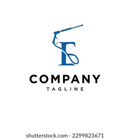 Letra E Water Jet Cleding Vector logotipo plantilla de icono
