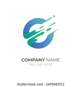 Letra E Diseño de logotipo moderno con barra de agua