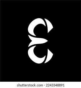 the letter e which has a unique cut with a symmetrical cut