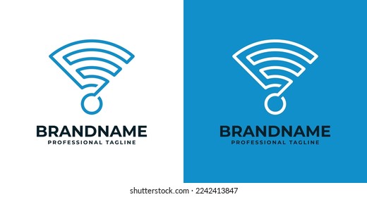 Letter E Wifi Line Logo, suitable for any business related to Signal, Wifi, Sound or other with E initials.