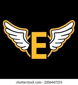 Letter E , Wing and  Design concept. 