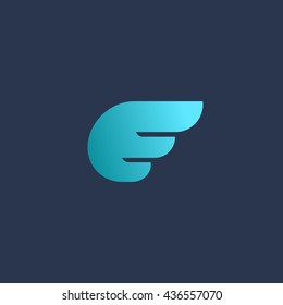 Letter E wing logo icon design template elements