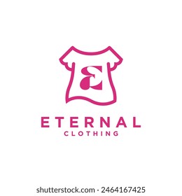 Letter E women's clothing logo icon vector