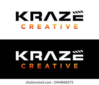 Letter E wordmark film production company logo design.