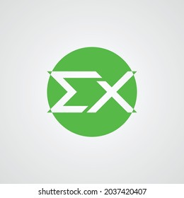 Letter E X Circle vector design illustrations