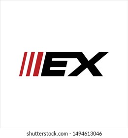 Letter E And X Logo. Speed Symbol. Icon Vector Eps 10.