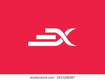 Letter E X monogram logo design vector template