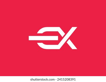 Letter E X monogram logo design vector template