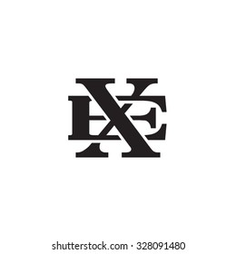 letter E and X monogram logo