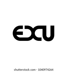 letter e x and u vector logo