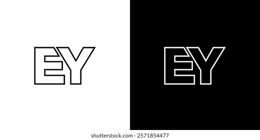 Letter E and Y, EY logo design template. Minimal monogram initial based logotype.