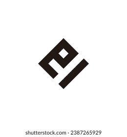 Letter e, y square geometric symbol simple logo vector