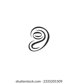 Letter e and z combined make ear logo design