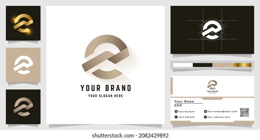 Letter e or z monogram logo with business card design
