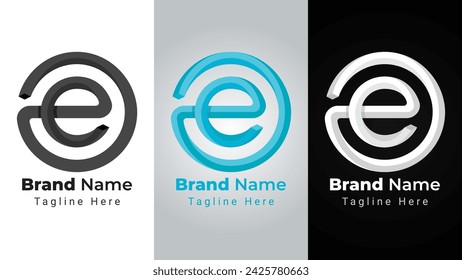 Letter ea Or ae Impossible Logo, Elegant and simple logo of letter a and e with 3D shape impossible perspective style