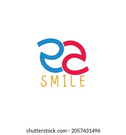 letter ea ambigram smile fun abstract geometric logo vector