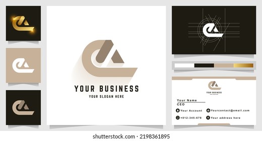 Letter eA or eL monogram logo with business card design