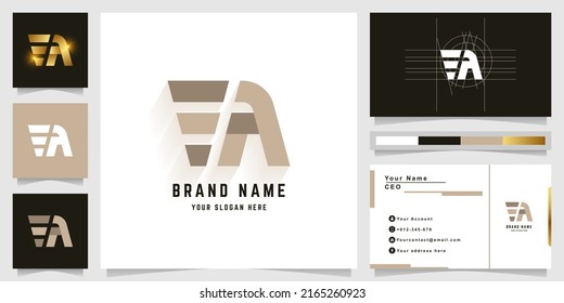 Letter EA or EN monogram logo with business card design