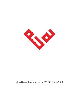Letter ea heart, square geometric symbol simple logo vector