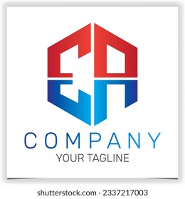 letter EA initial hexagon logo icon premium elegant template vector eps 10