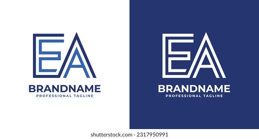 Logotipo de Monograma de la Línea EA, adecuado para cualquier negocio con iniciales EA o AE.