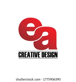 Letra vehículo de diseño de icono de logotipo EA. ilustración vectorial de logotipo monográfico