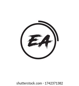 Letter EA logo icon flat and vector design template.
