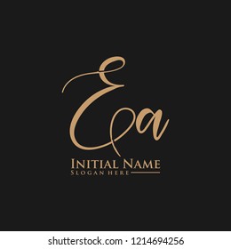 Letter Ea Logo. Initial Letter Design Vector Luxury Colors