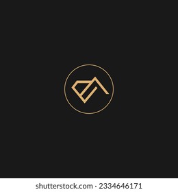 Letter EA Logo Line Design abstrakt, EA Circle Icon,
