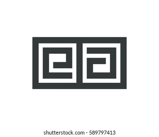 Letter EA logo line design abstract , logo icon design template.