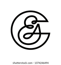 Letter Ea Logo Vector Template