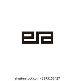 Letter ea square, connect geometric symbol simple logo vector