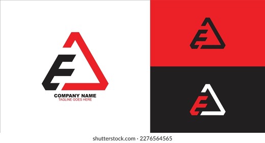 letter ea triangle logo design vector illustration template