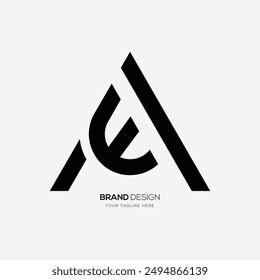 Letra Ea triángulo forma moderna tipografía logo