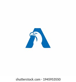 letter A with eagle head icon logo vector illustration