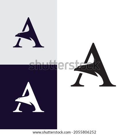 A letter with eagle head logo