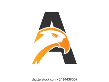 Letter A Eagle head Logo Design Vector Template. Modern logo design for business, and company identity.