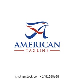 letter A and eagle logo