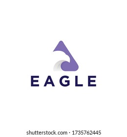 Letter A and eagle logo combination. Simple eagle logo design.