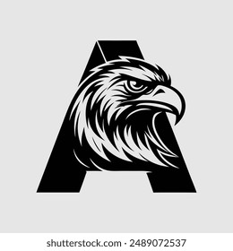 letter A Eagle Logo Design Vector Template