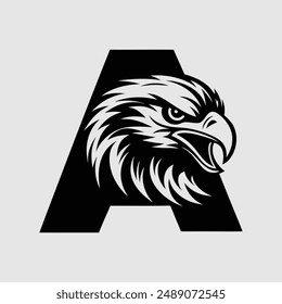 letter A Eagle Logo Design Vector Template