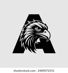 letter A Eagle Logo Design Vector Template