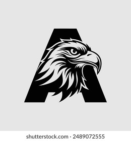 letter A Eagle Logo Design Vector Template