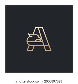 Letter A Eagle Logo , Initial Premium Design