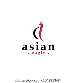 Letter a and eagle logo template design vector icon illustration