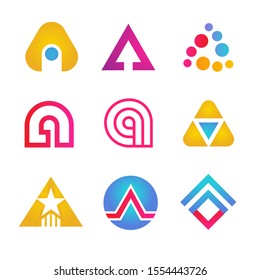 Letter A easy to edit  logos