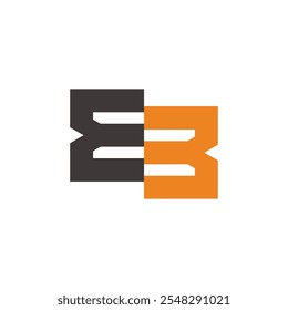letter eb abstract colorful simple stripes logo vector 
