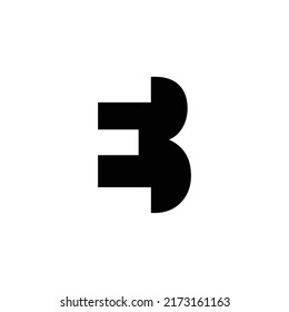 letter eb abstract simple geometric logo vector