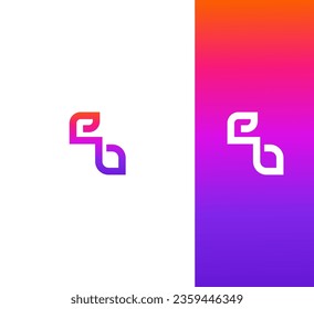 Letter EB, BE logo design template elements. Modern abstract digital alphabet letter logo.