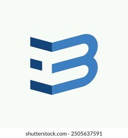 Logo-Design mit Buchstaben EB und BE.
